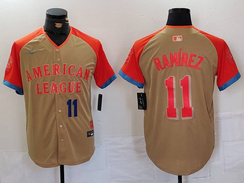 Men Cleveland Indians #11 Ramirez Orange All star 2024 Nike MLB Jersey style 4->cleveland indians->MLB Jersey